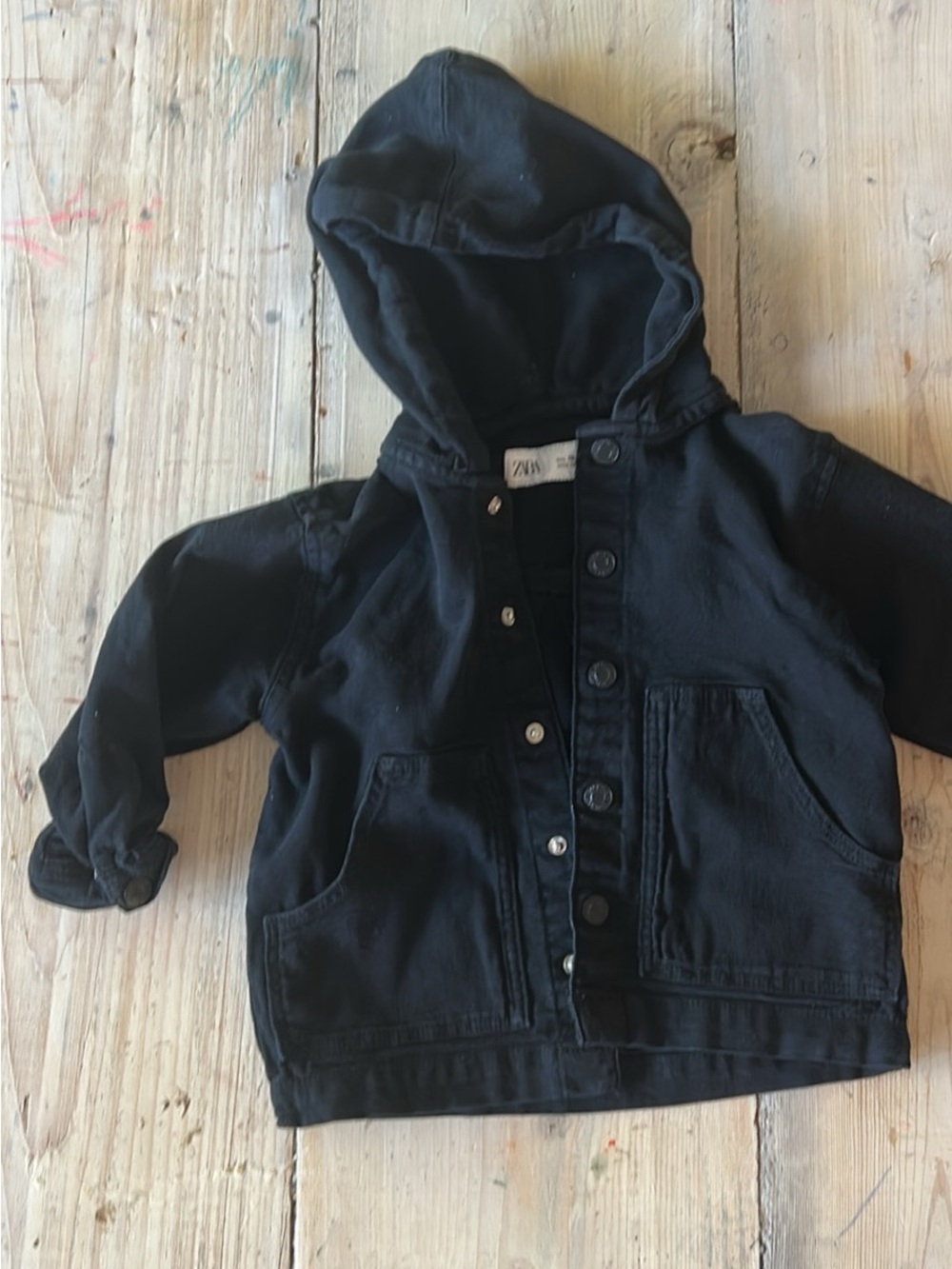 Zara Kids Black Hooded Puffer Jacket